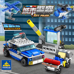 305-Pieces 16 In 1 City Police Helicopter Car Building Blocks