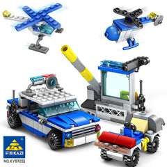 305-Pieces 16 In 1 City Police Helicopter Car Building Blocks