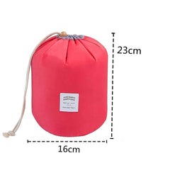 Travel Cosmetic Barrel Makeup Bag Pink