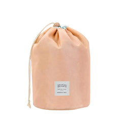 Travel Cosmetic Barrel Makeup Bag Orange