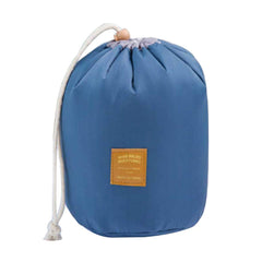 Travel Cosmetic Barrel Makeup Bag Blue