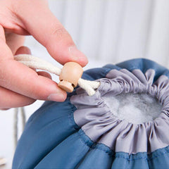 Travel Cosmetic Barrel Makeup Bag Blue
