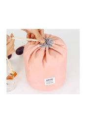 Travel Cosmetic Barrel Makeup Bag Orange