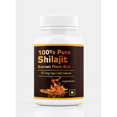 Shilajit 100% Pure Extract Fluvic Acid 60 Veg Capsules