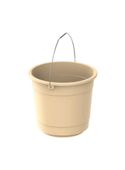 Ex Round Plastic Bucket W Steel Handle 10L Ivory