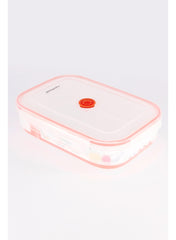 Vacuum Seal Storage Container With Pump 26.8 L x 19 W x 7.3 H Cm 1.7 L Orange/Transparent