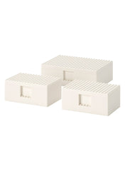 Box With Lid Set Of 3 White
