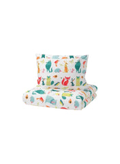 Duvet cover and pillowcase, animal/multicolour, 150x200/50x80 cm