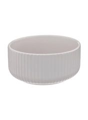 Ribbed Earthenware Bowl 800 Ml White