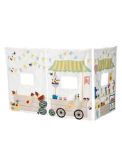Bed curtain market stall pattern