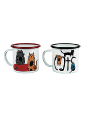 Cats Enamel Mugs Set 350Ml 2Pcs