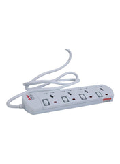 Plastic 4-Way Universal Extension Cord 1.5m