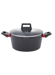 Rosso Nonstick Cooking Pot With Glasslid Fr2411 24 X 11.5Cm 4.1L