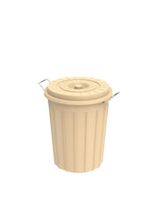 Cosmoplast Round Plastic Drum With Lid 70 L Ivory