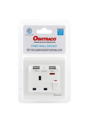 Oshtraco Gang Wall Socket W/USB Port 13A
