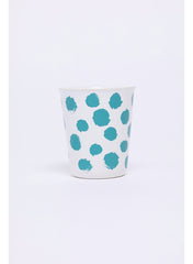 Espresso Cup Polka Dots Spots 100ml, White/Turquoise