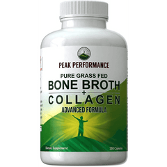Pure Grass Fed Bone Broth And Collagen Dietary Supplement - 180 Capsules