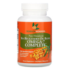 Pure Himalayan Sea Buckthorn Oil Blend Omega 7 Dietary Supplement 500 Mg - 120 Capsules