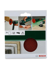 Bosch 60 Grit Paper Sanding Sheet for Angle Grinder 115mm Pack Of 5