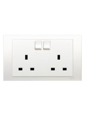 Vivace 2 Gang Switch Socket 14 8 x 8 7 x 3 5cm 250Vac
