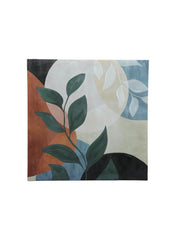 Bay Leaves Hand Painted Canvas Wall Art 80 x 80cm Multicolor