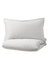 Duvet Cover And 2 Pillow Cases Grey Stripe 240 x 220 By 50 x 80 Cm