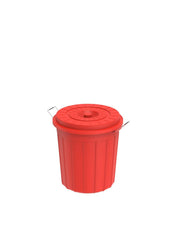 Round Plastic Drum W Lid 30L Red