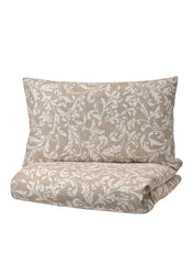 Duvet Cover And 2 Pillow Cases Beige White 240 x 220 By 50 x 80 Cm