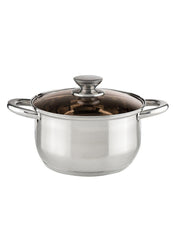 Stainless Steel Cooking Pot With Glasslid Mr462 26 X 15Cm 7L