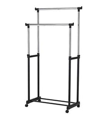 Leostar Metal Black Double Pole Telescopic Clothes Hanger