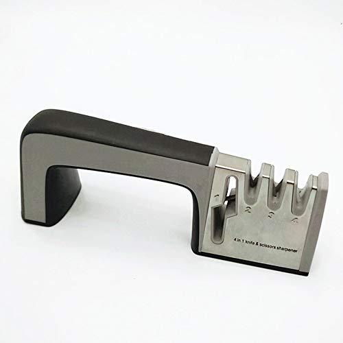 4-in-1 Knife/Scissor Sharpener Ceramic Whetstone Tool Black/Silver/Grey 23x 8centimeter - Telemall UAE