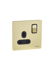 Schneider Electric Ultimate Screwless Flat Plate 1 Gang Switched Socket GU3410-BPB 13A 230 V