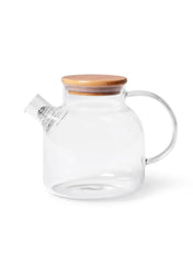 Glass Tea Pot With Steel Infuser And Bamboolid 1200Ml