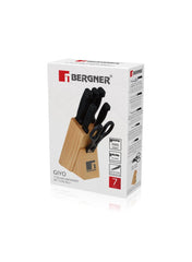 Giyo Stainless Steel Knife Set With Wooden Block 7Pcs