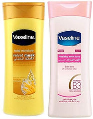 Vaseline Deep Moisturizing Lotion & Sunscreen for Skin Tone Unification & Velvet Musk for Deep Moisturizing