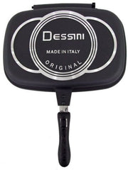 Dessini Aluminum Two-Sided Double Grill Non-stick Pressure Pan, Black