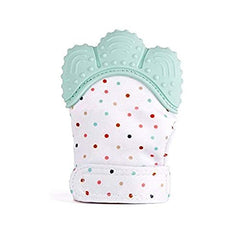 Self Soothing Baby Teething Mitten For Infants -Silicone Teether Glove for Pain Relief Sore Gums While Teething