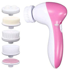 5 in 1 Multifunction Electric Face Facial Cleansing Brush Spa Skin Care massage (Pink)