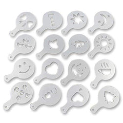 16Pcs/1Set Fancy coffee printing model thickening Coffee Latte Cappuccino Barista Art Stencils/Cake coffee foam injection Templates