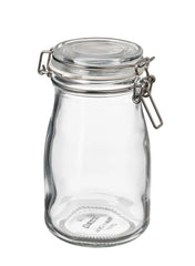 Bottle Shaped Jar With Lid Clear Glass 400 Ml