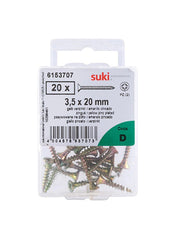 Suki Pozidriv Chipboard Screws 3.5 x 20mm Pack Of 20