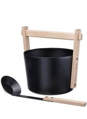 Sauna Bucket With Ladle Black