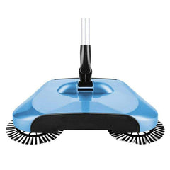 360 Degree Clean Floor Sweeper Push Type Hand Push Magic Broom Dustpan Handle Household Cleaning ( Blue )