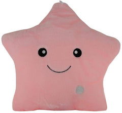 Star LED Cushion Cotton Pink 37x32x10centimeter