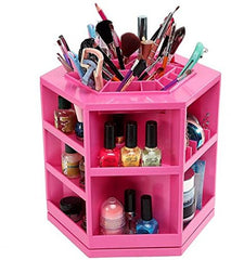 360 Degrees Spinning Makeup Cosmetic Organizer Display Stand Pink