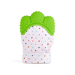 Hombae Teething Mitten for Infants, Baby Boys and Girls - Silicone Teething Mitt Teether Gloves BPA Self-Soothing Mitt, Teething Toys, (Green)