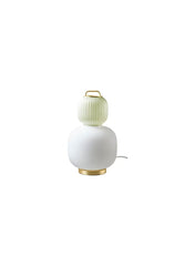 Table Lamp White Light Green Glass Gold Effect Metal 41cm