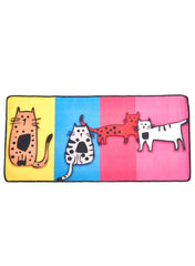 Cats Theme Polyester Indoor Rug 0 58 X 1 30 M