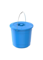 Cosmoplast Ex Round Plastic Bucket W Lid And Steel Handle 10 L Light Blue