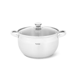 Fissman Kitchen Cookware Stockpot Prime 24Ã—13.5 cm / 6.1 Ltr With Glass Lid (Stainless Steel)